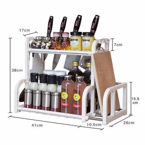 KỆ ĐỂ GIA VỊ CHỮ H - KỆ GIA VỊ NHÀ BẾP 2 TẦNG