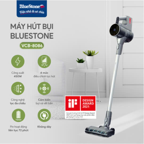 Máy Hút Bụi Không Dây BlueStone VCB-8086 - Hàng Chính Hãng