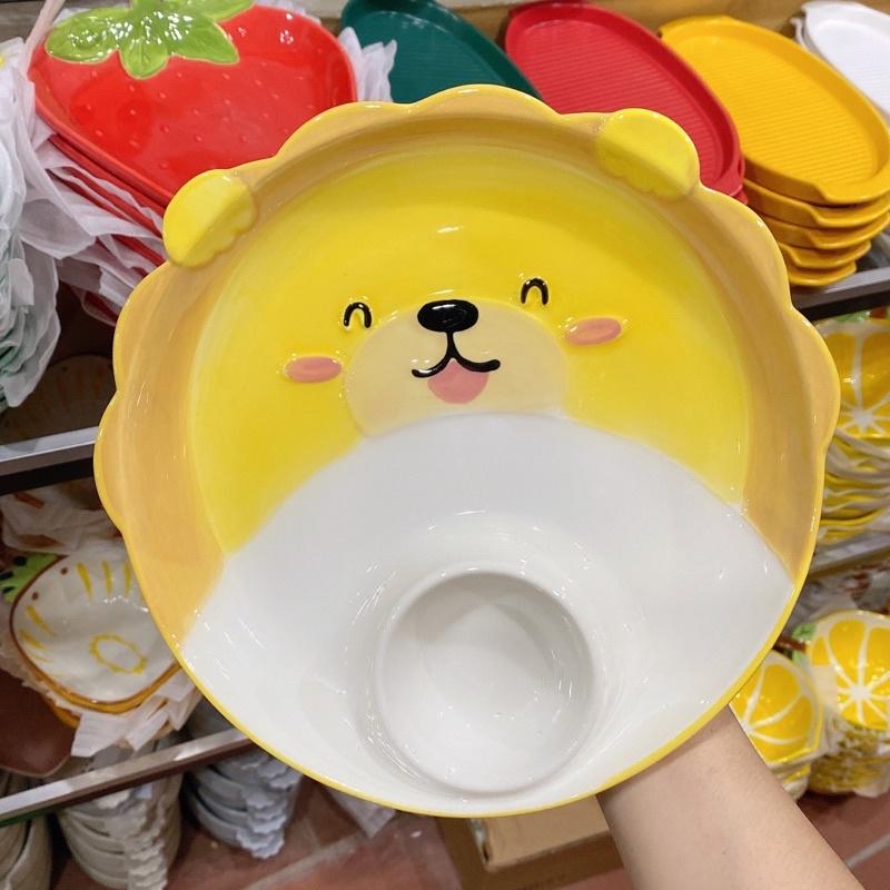Đĩa Sứ Có Ngăn Chấm Hình Con Vật CuTe