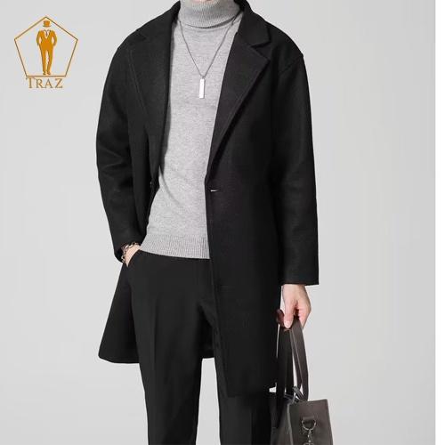 Áo khoác dạ măng tô nam hàn quốc dáng ngắn TRAZ đen xám be mangto trench coat mantle manto big size XXL 3XL 4XL 5XL