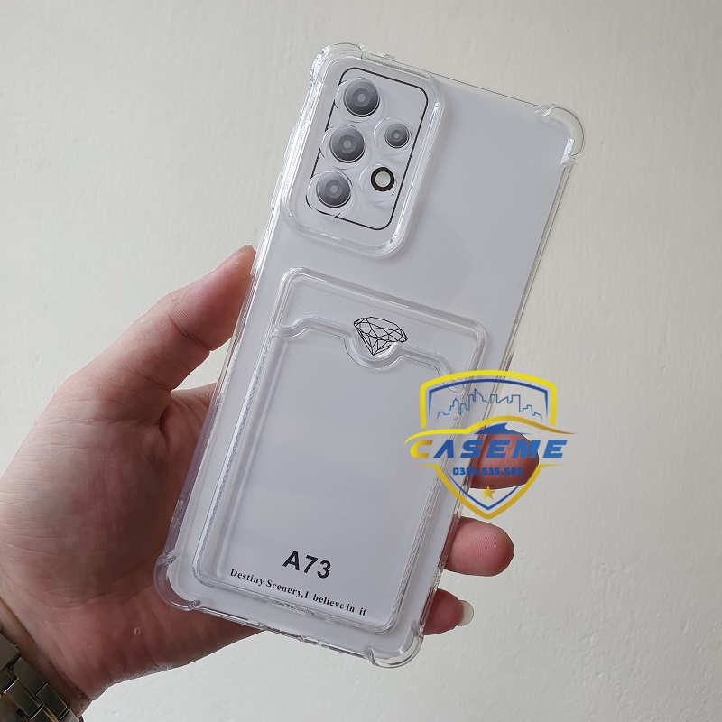 Ốp chống sốc dành cho Samsung Galaxy A73 5G silicon trong suốt cao cấp kèm ngăn ví đựng thẻ