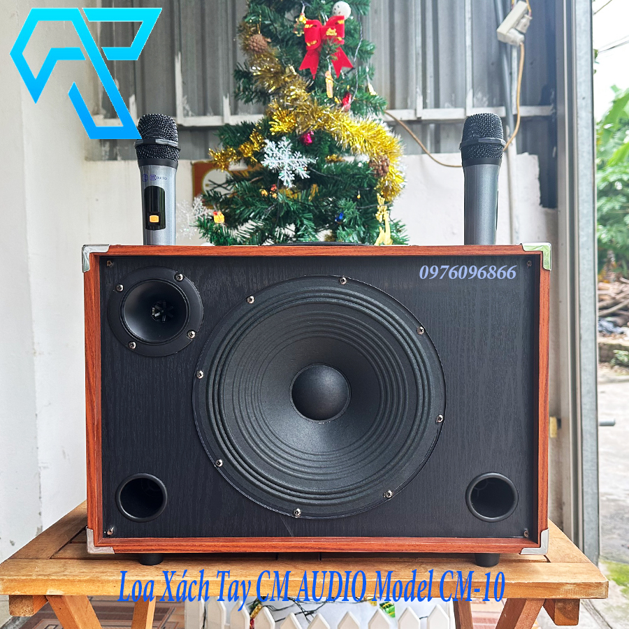 Loa Xách Tay C M audio Model CM-10 bass 25 8 nút điều chỉnh Vỏ gỗ sơn bóng mặt lưới kim loại hàng chính hãng nhập khẩu mẫu mới nhất 2023 bảo hành 6 tháng