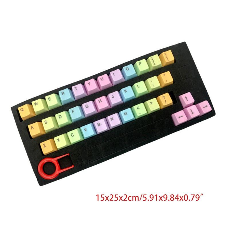 HSV 37 Keys Rainbow Gradient Keycaps ABS Backlit Keycaps Set With Key Puller for DIY