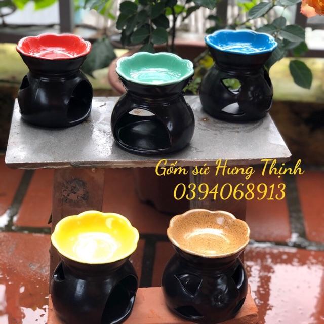 Bếp đốt tinh dầu , xả chanh , bồ kết ... ( mẫu sen đại ) tặng 1 nến đốt sạch