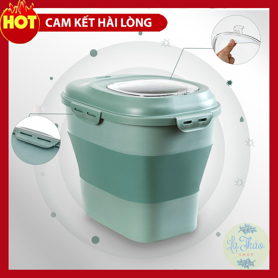 Thùng Đựng Gạo Thông Minh Gấp Gọn Chống ẩm Mốc Chống Côn Trùng