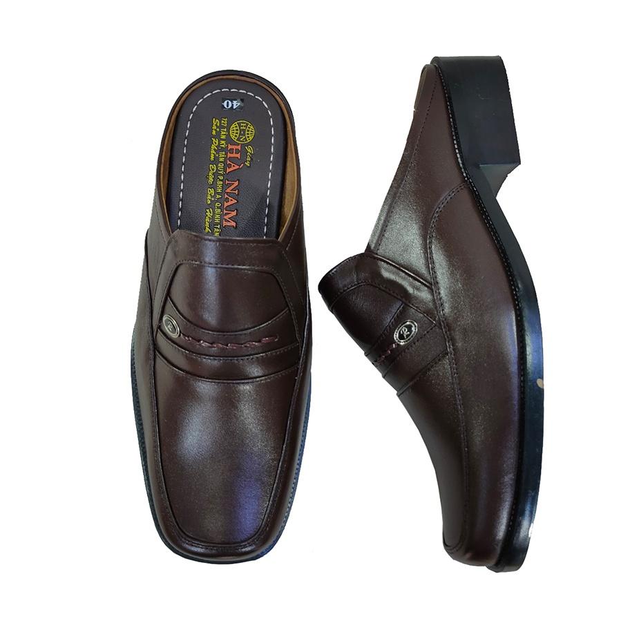 Dép Bít Mũi Nam Da Bò Thật TiTi ĐÔ Cao Cấp GSB20136