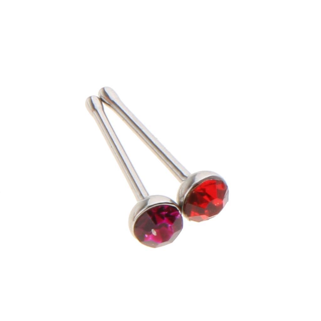 2-3pack 60pcs Stainless Steel Nose Rings Studs Body Piercing Jewelry Multi-Color