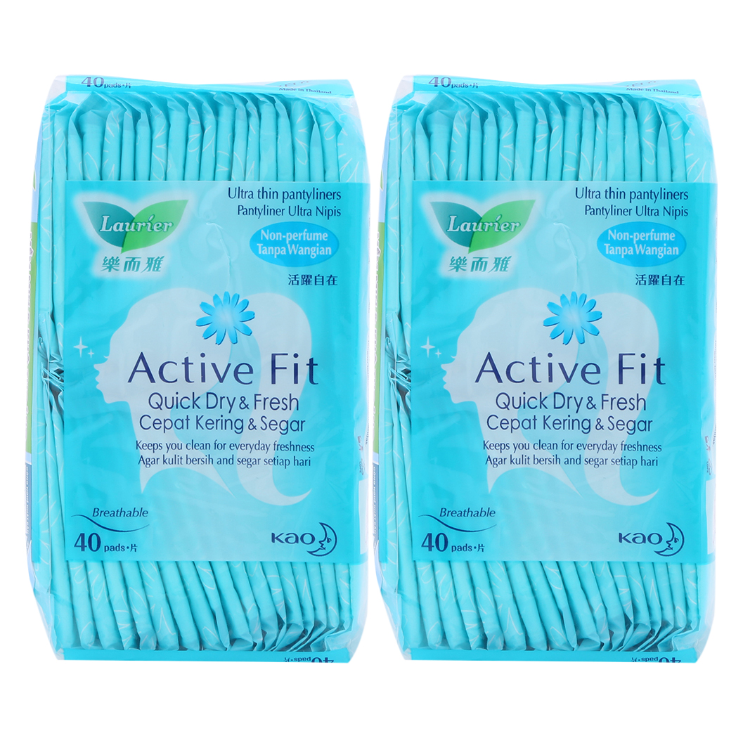 Combo 2 Băng Vệ Sinh Laurier Active Fit Siêu Mỏng Không Hương - 40 Miếng