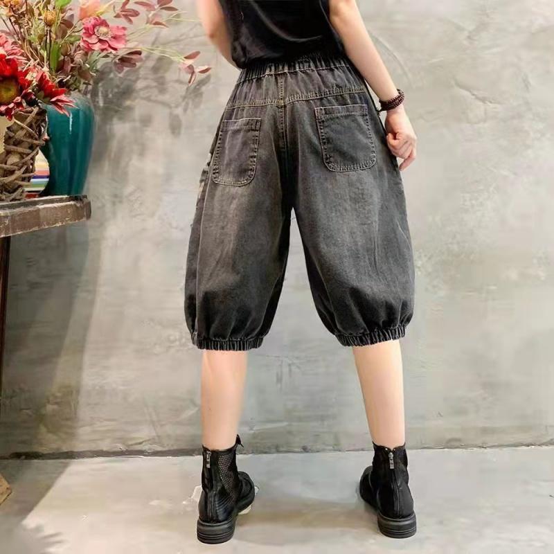 Quần Short Denim Trắng Lưng Thun Thời Trang Nữ