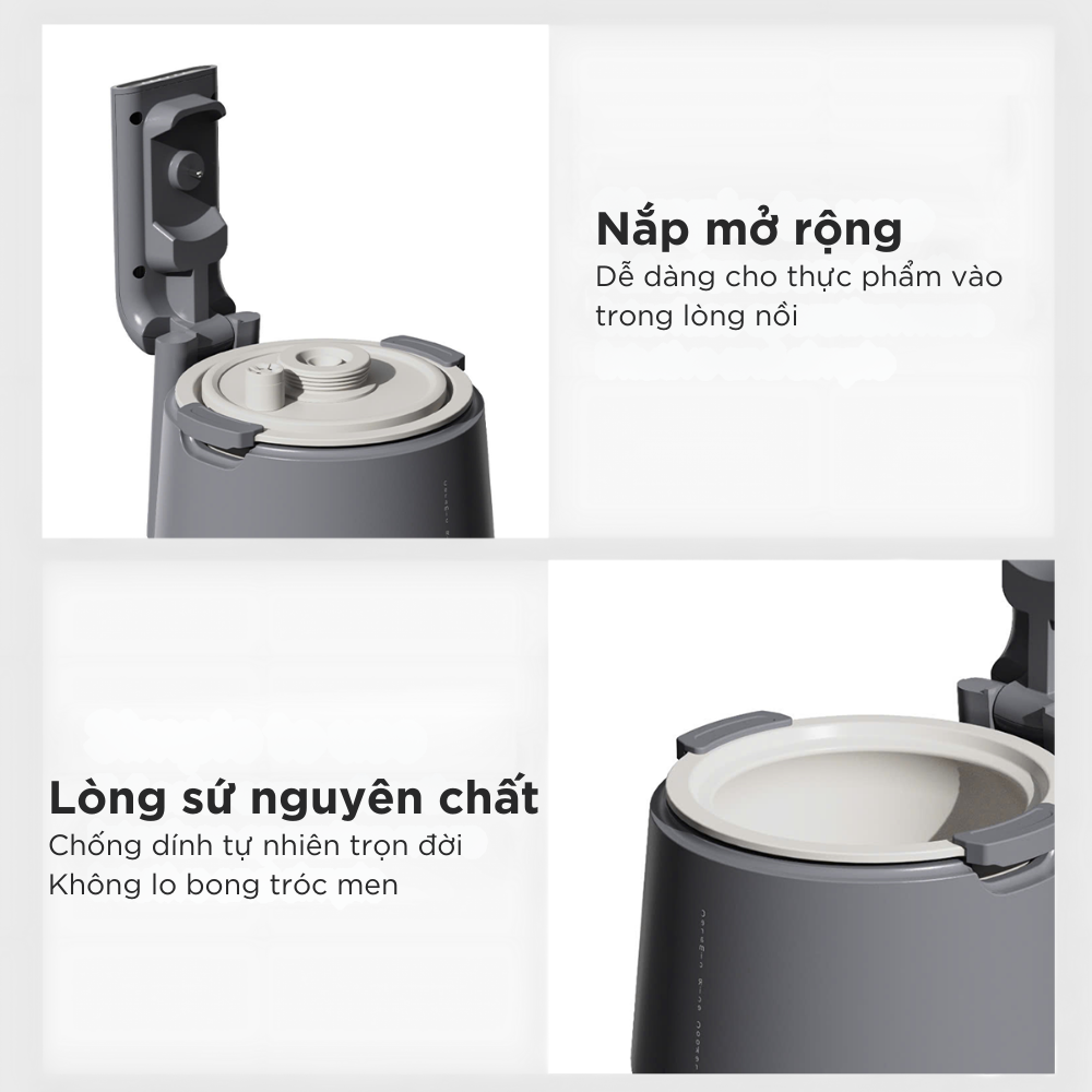 Nồi Cơm Điện Áp Suất Lòng Sứ Dưỡng Sinh Mishio MK396 dung tích 0.8L cho 1-2 người – Bí Quyết Cho Cơm Gạo Lứt - Hàng chính hãng