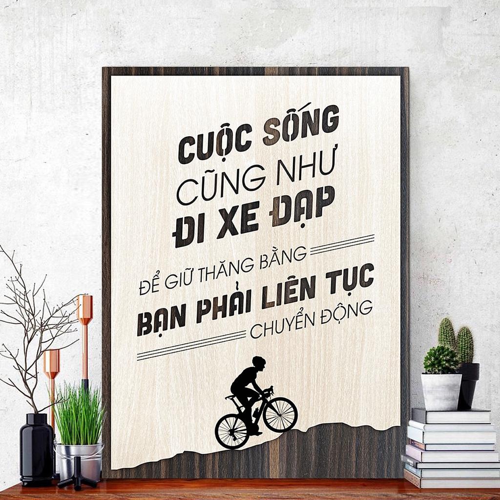 Tranh slogan treo tường tạo động lực học tập bằng gỗ