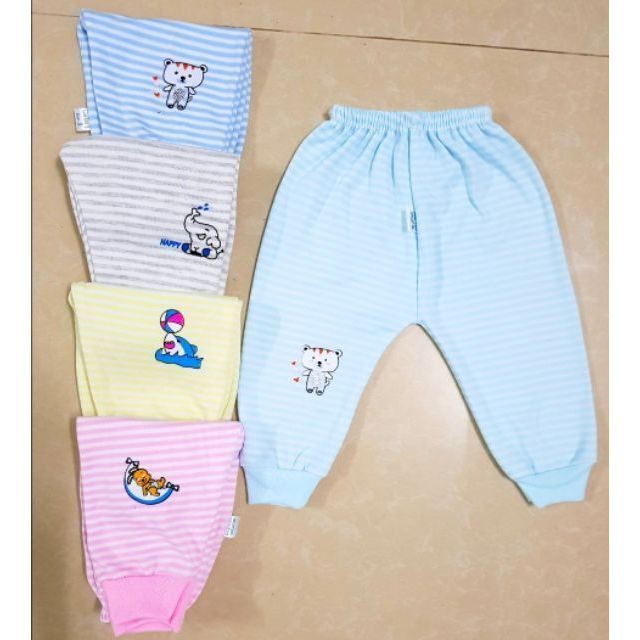 Combo 3 chiếc quần dài vải kẻ cotton mềm mại, bo gấu gọn gàng cho bé trai, bé gái