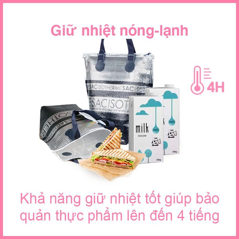 [MyJae x Toyal] Túi giữ nhiệt nóng lạnh Nhật Bản đựng hộp cơm văn phòng thực phẩm có quai xách tiện lợi 2 size M, L