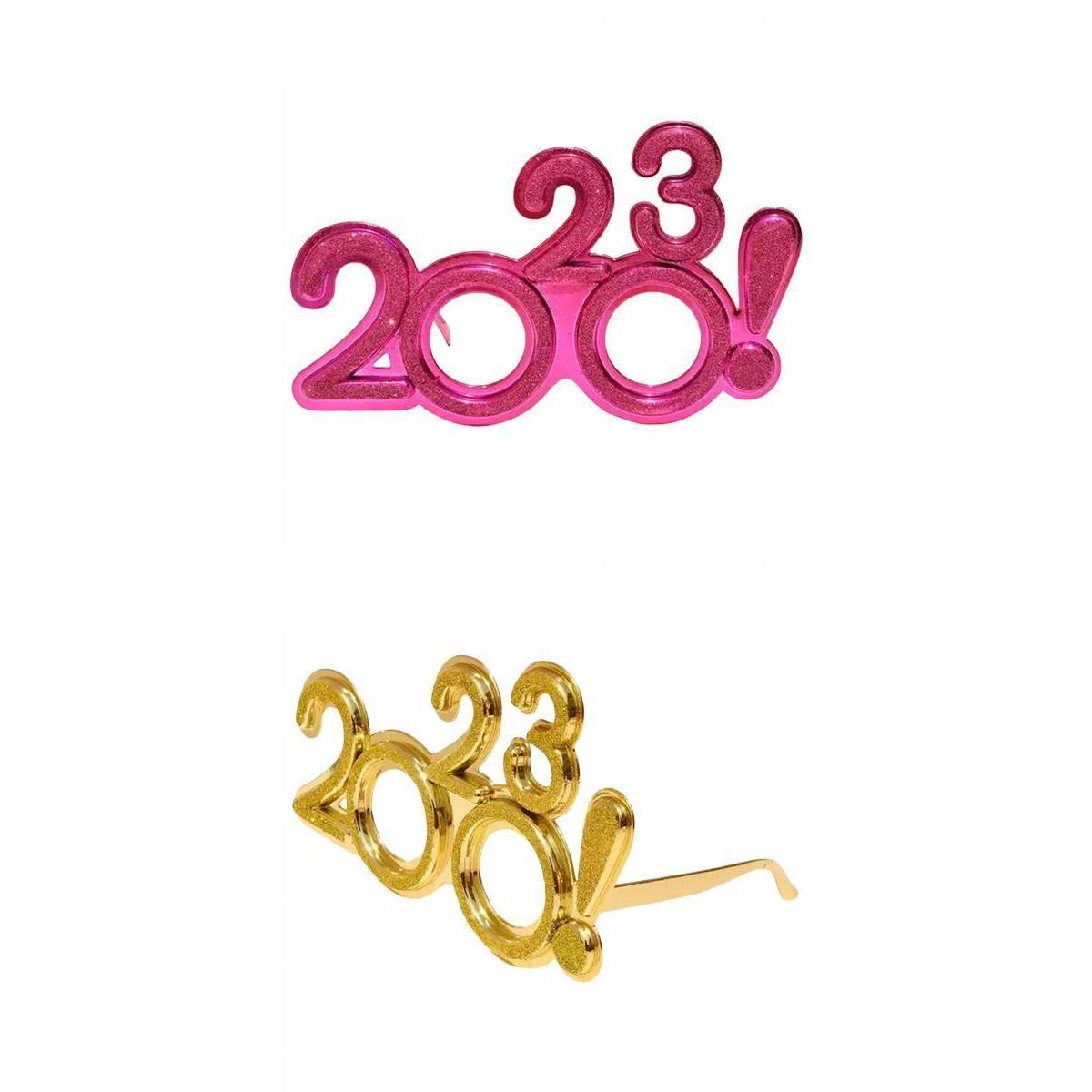 2Pcs 2023 Glitter Eyeglasses Photo Props Party Supplies