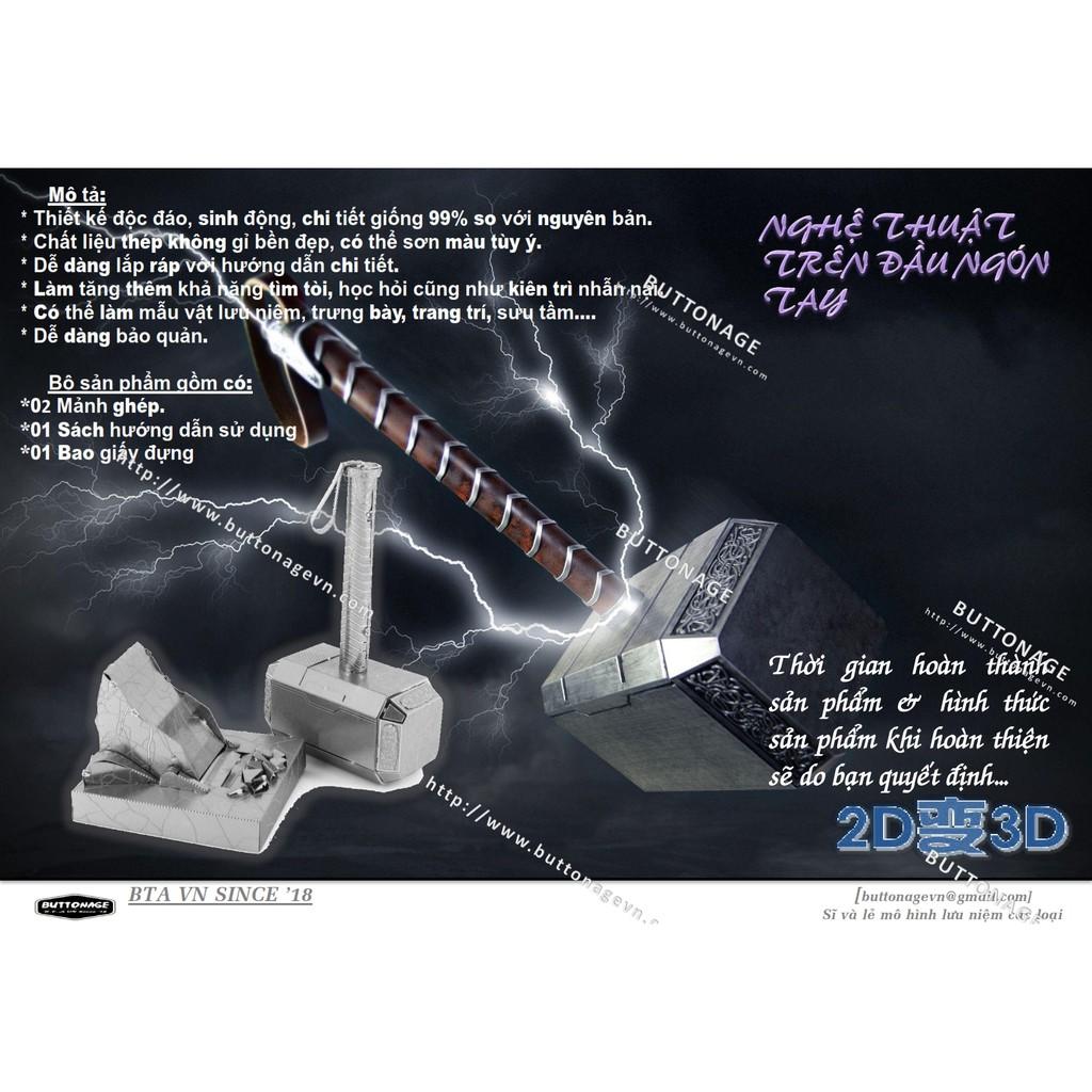 Mô Hình Lắp Ráp 3d Búa thần Mjolnir