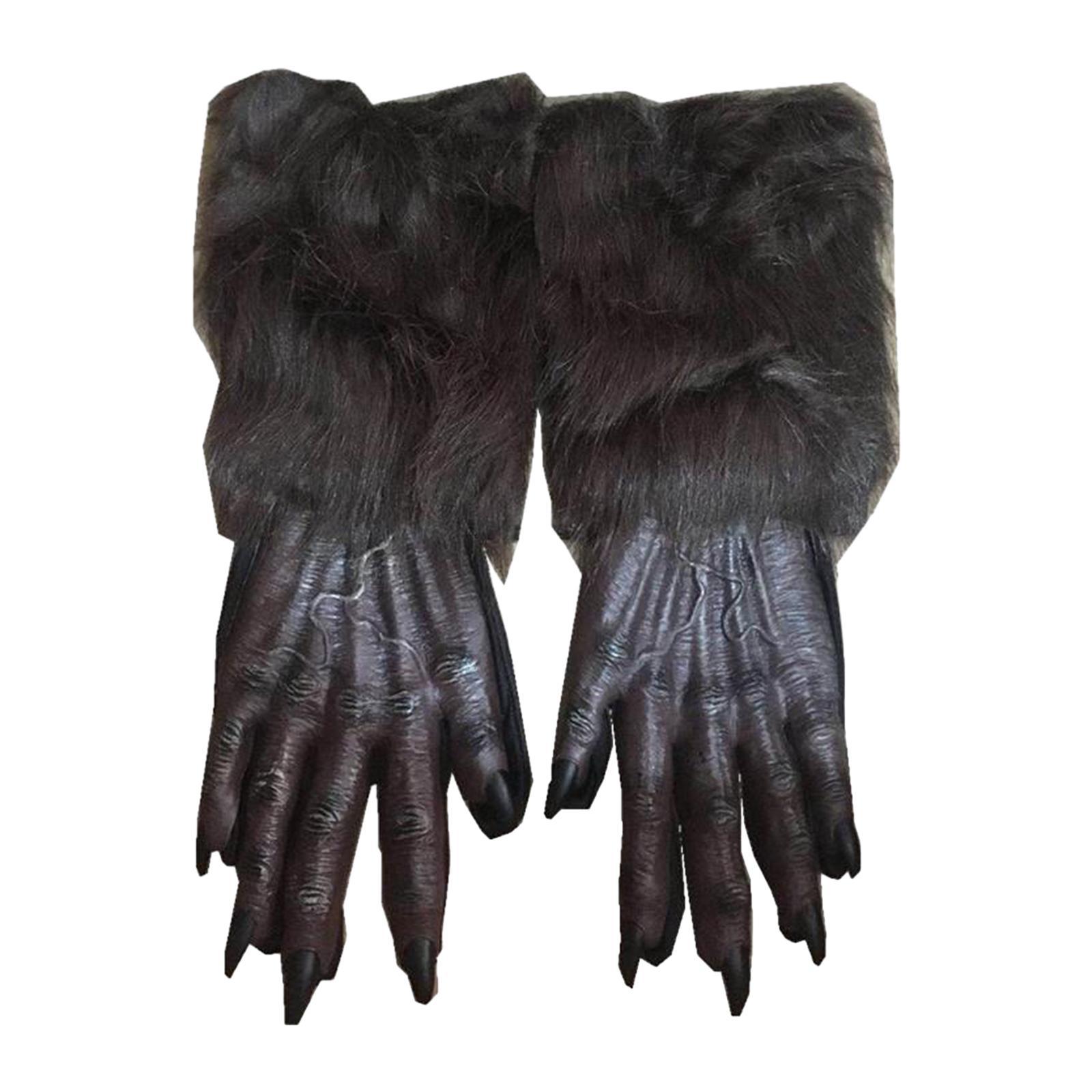Halloween Werewolf Gloves Adult Dressing up for Photo Props Themed Party Bar