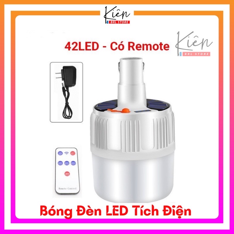 Bóng Đèn LED Tích Điện 100W Có Điều Khiển Từ Xa - Tấm Sạc Năng Lượng Mặt Trời