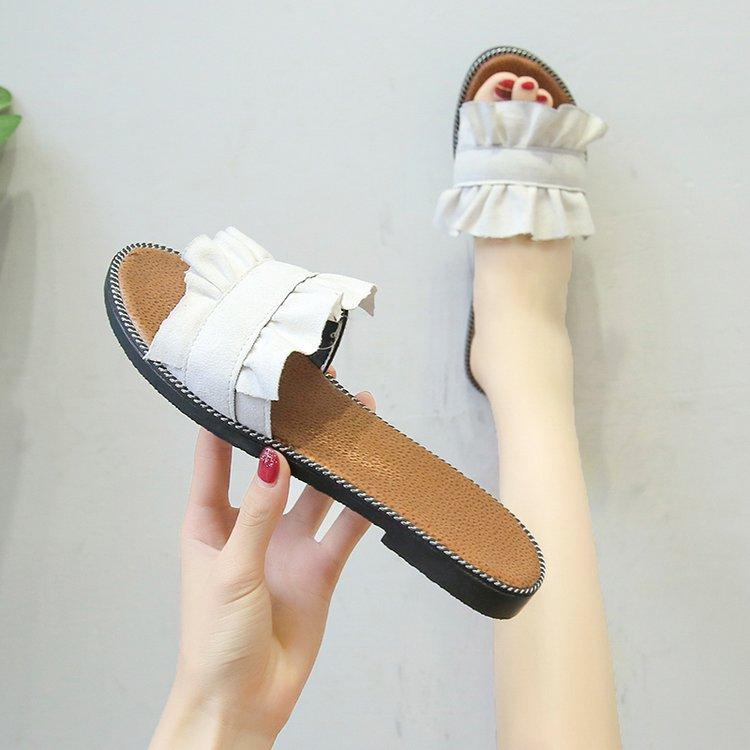 Giày Sandal Đế Bằng Mũi Tròn Thời Trang Theo Phong Cách Hàn Quốc