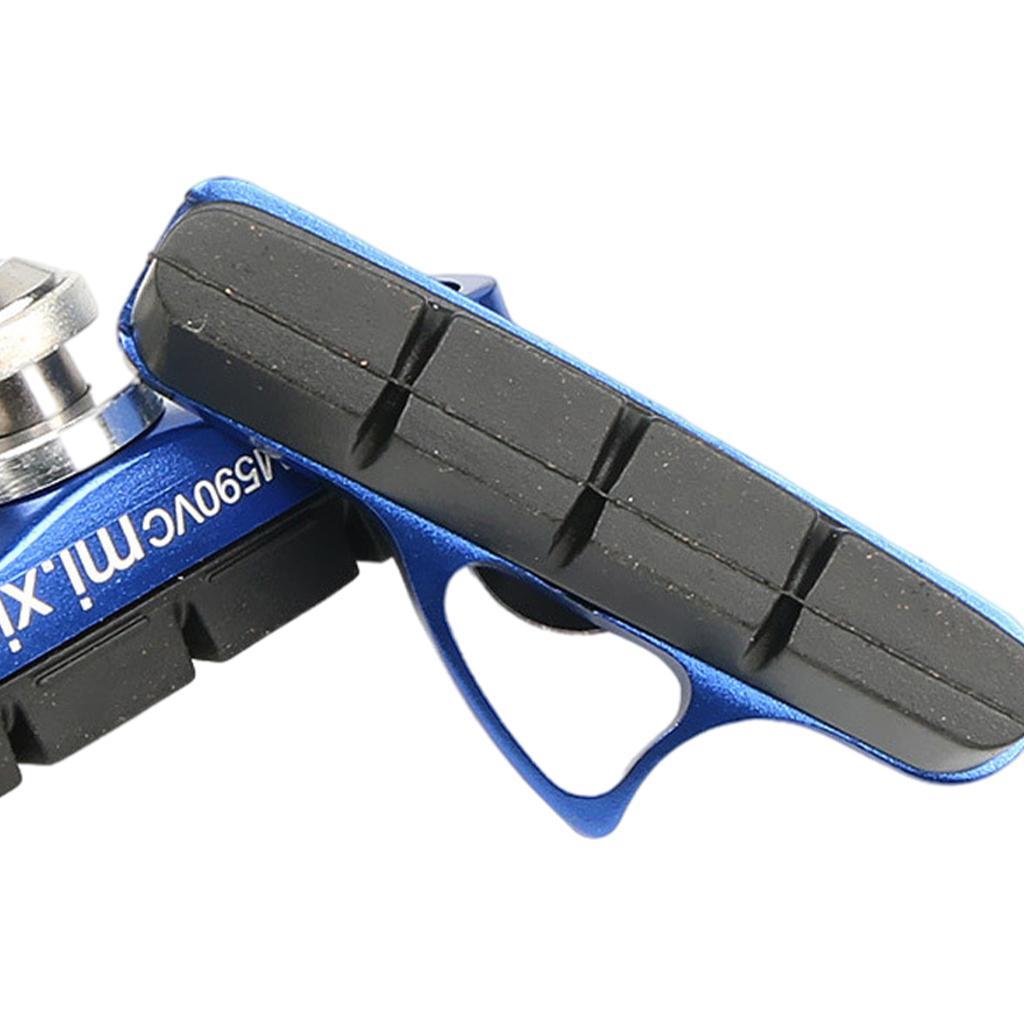 2x Bike Brake Pads, No Noise Road Mountain Cycle Rubber Brake Shoes, Anti-Skid Brake Blocks Set