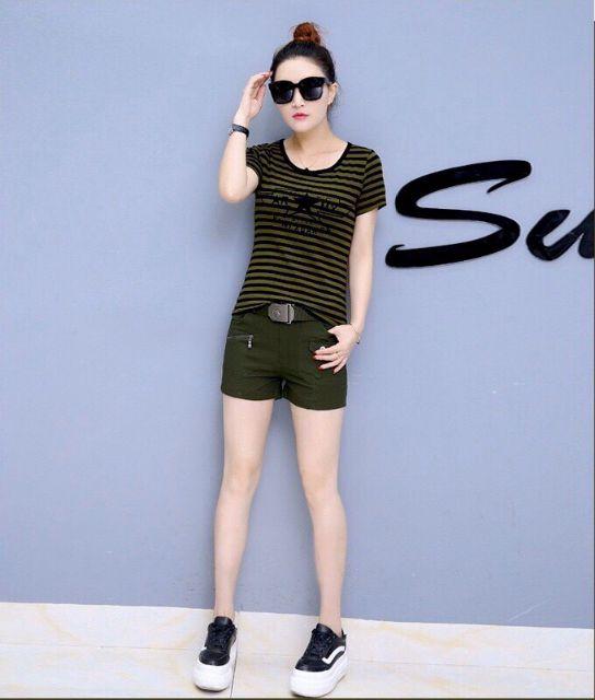 Đồ bộ nữ kẻ sọc quần sọc túi hộp cao cấp đồ bộ thể thao dạo phố mặc nhà cực ngầu