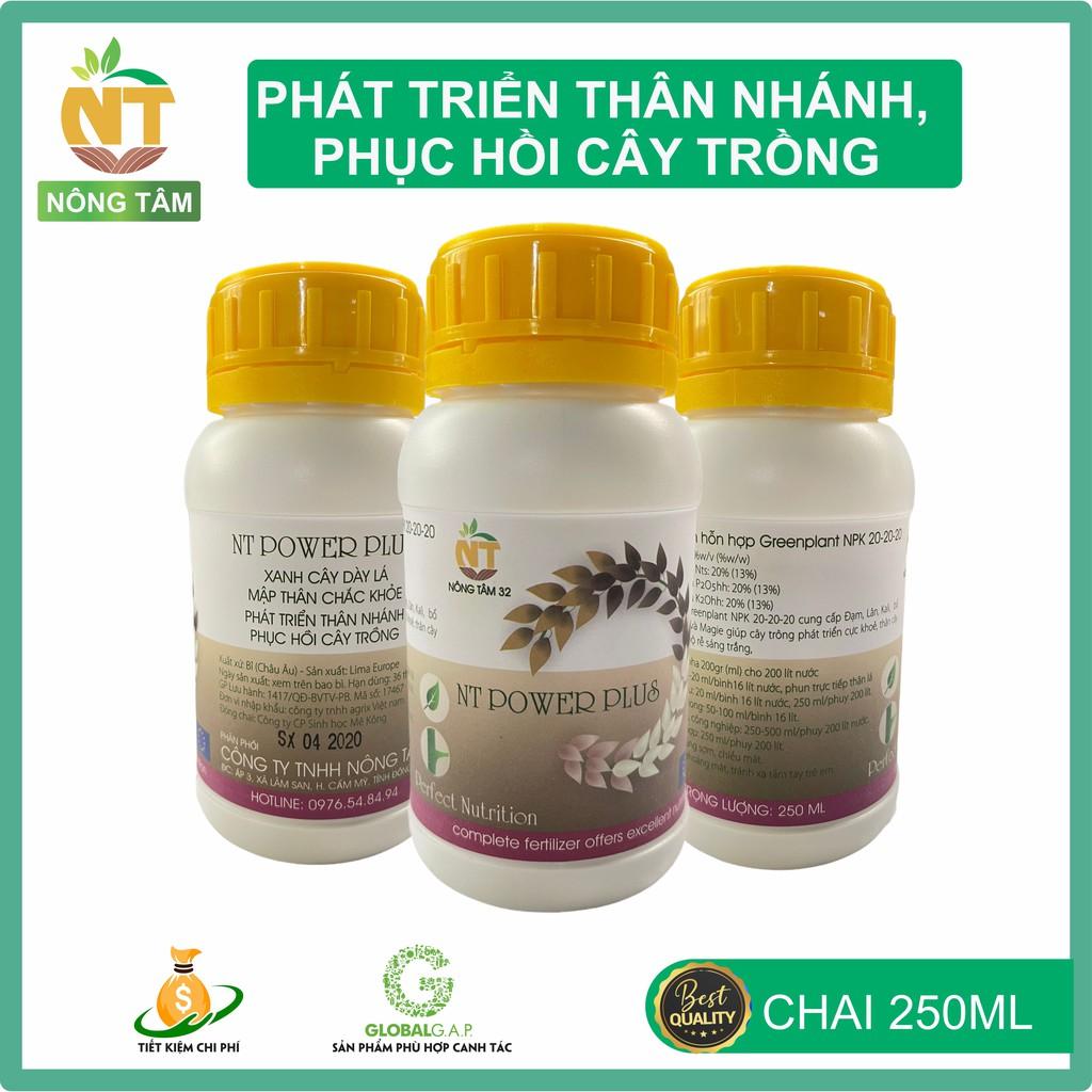 Phân bón NPK POWER PLUS bổ sung dinh dưỡng cho rau màu, hoa cảnh, cây ăn quả, chai 250ml
