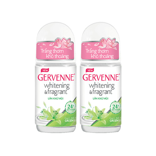 Combo 2 Lăn khử mùi Gervenne Trắng da Hương nước hoa Green Lily (50ml/chai)