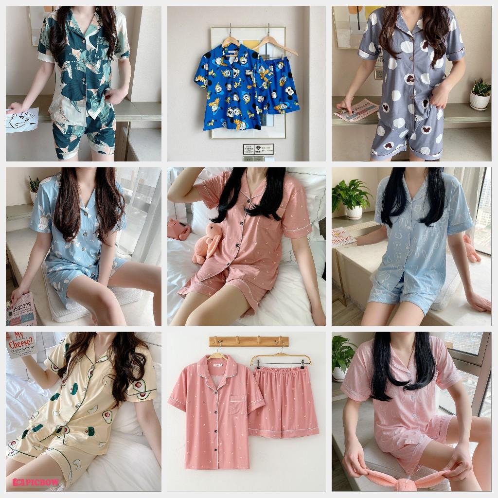 Pijama mặc ở nhà, Bộ Ngủ Nữ cotton cộc nhiều màu CCCP06