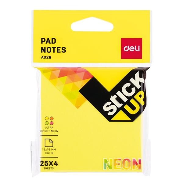 DELI A02602 Giấy Nhắn 3x3 (1 tệp/4 màu )