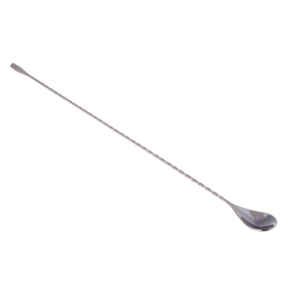 Stainless Steel Mixing Spoon Spiral Pattern Bar Cocktail Shaker Spoon Kitchen Utensils Bar Tools