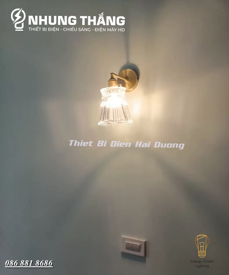 Nhiều Mẫu - Đèn Trang Trí Gắn Tường Decor DT-502 - Chao Thủy Tinh - Tô Điểm Thêm Vẻ Đẹp Cho Ngôi Nhà - Kèm Bóng 3 Chế Độ
