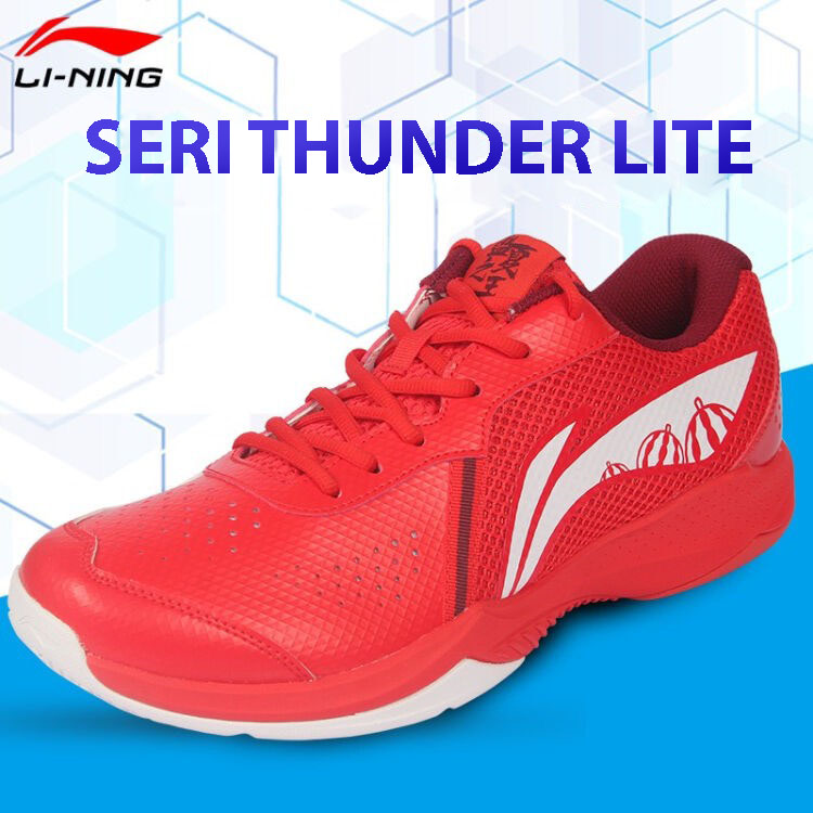 Giày cầu lông Lining Thunder Lite chính hãng AYTS020-3 mẫu mới dành cho nam màu đỏ-tặng tất thể thao bendu