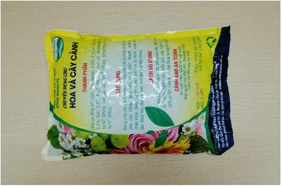 PHÂN HỮU CƠ VI SINH 2KG SÔNG GIANH P3 - CHUYÊN DÙNG CHO HOA VÀ CÂY CẢNH, CỨNG CÂY, MƯỚT LÁ, NHIỀU HOA, LÂU TÀN