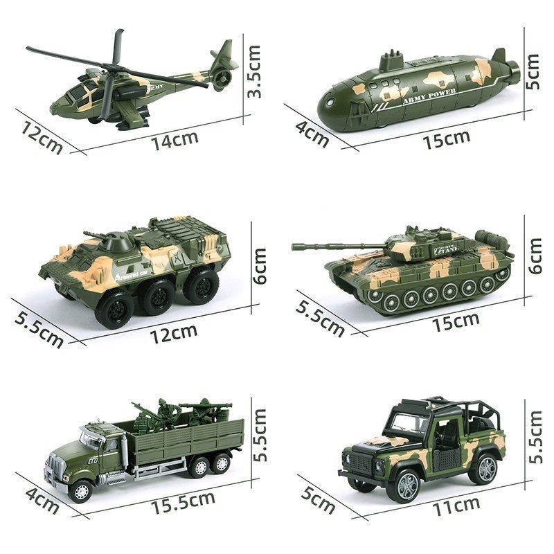 Đồ Chơi Mô Hình Xe Quân Đội. Bộ Mô Hình Xe Quân Sự Bằng Hợp Kim Nhôm + Nhựa ABS