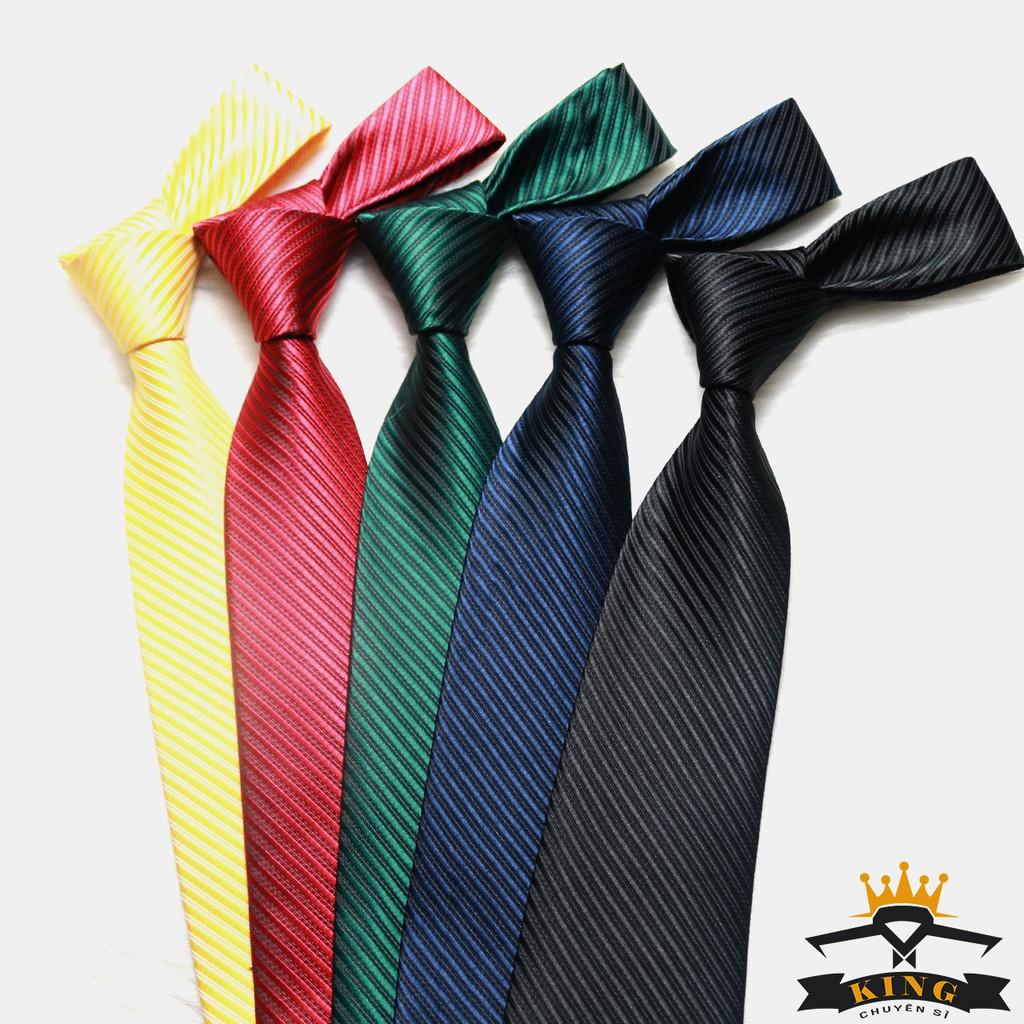 Cà vạt nam công sở KING kiểu hàng hàn quốc hiện đại sọc 3D bản 8cm C13