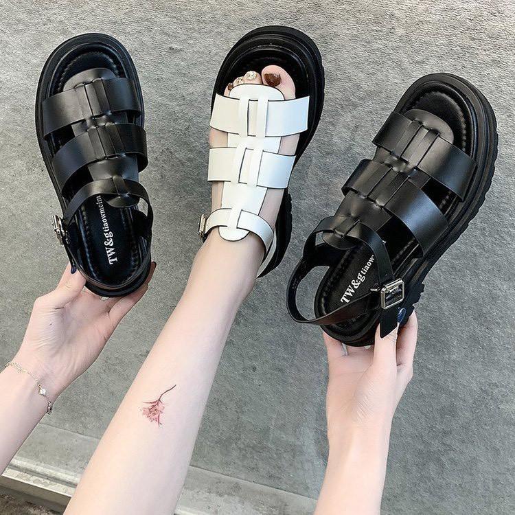 Sandal Nữ Độn Đế Học Sinh Quai Đan Chiến Binh Đế Êm