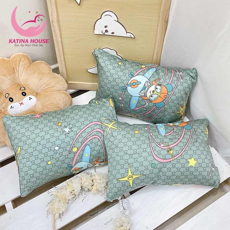 Gối cho bé 5-10 tuổi Katina House, 35x50cm, vải tencel gòn lông vũ êm mềm thoáng mát