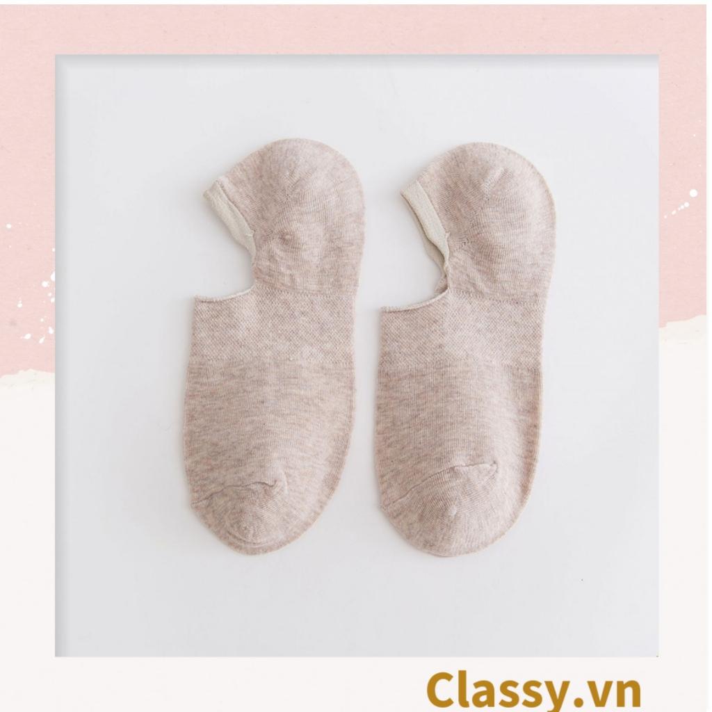Tất cổ ngắn Classy, vớ cổ ngắn cotton trơn nhiều màu pastel G1427