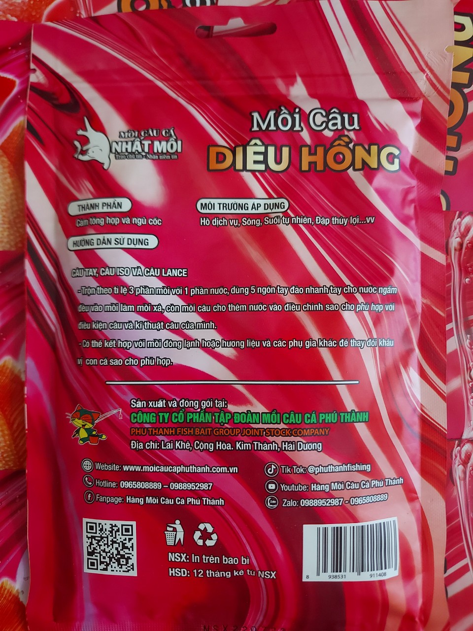 Mồi câu Diêu Hồng. Mồi câu cá Phú Thành