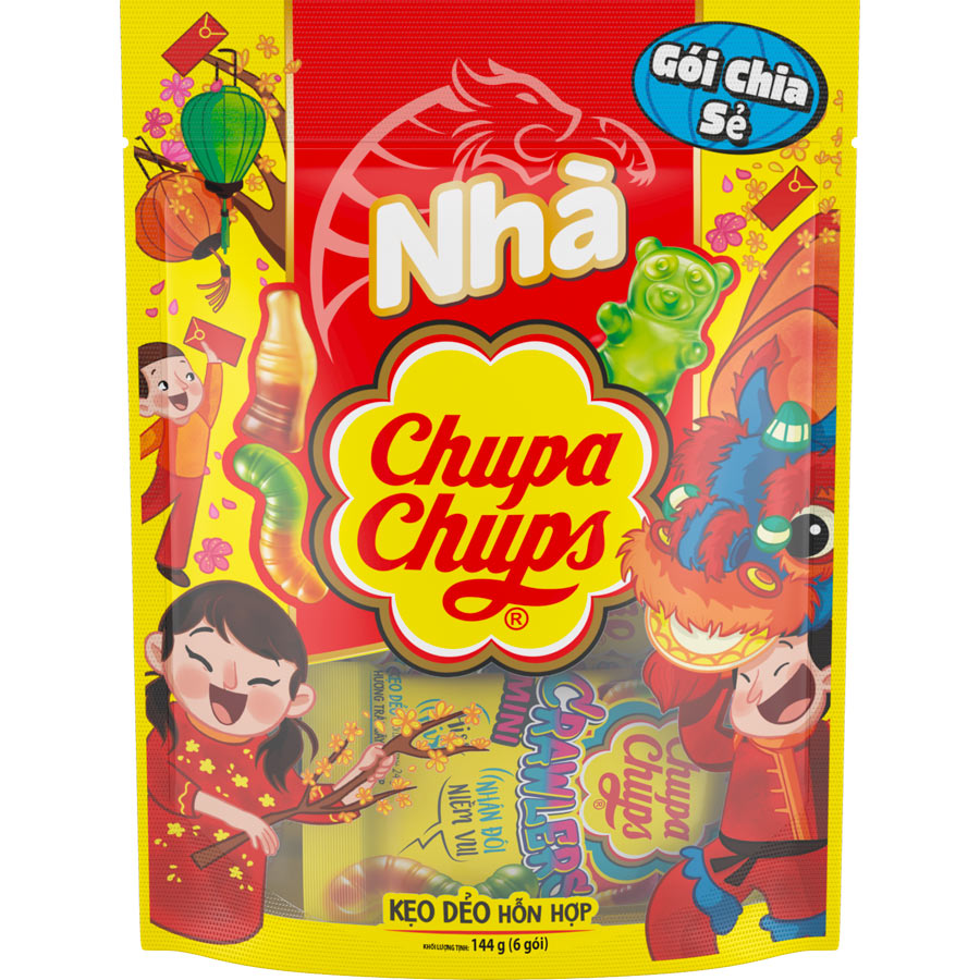 Combo 2 Gói Kẹo Dẻo Chupa Chups Hỗn Hợp Tết 2022