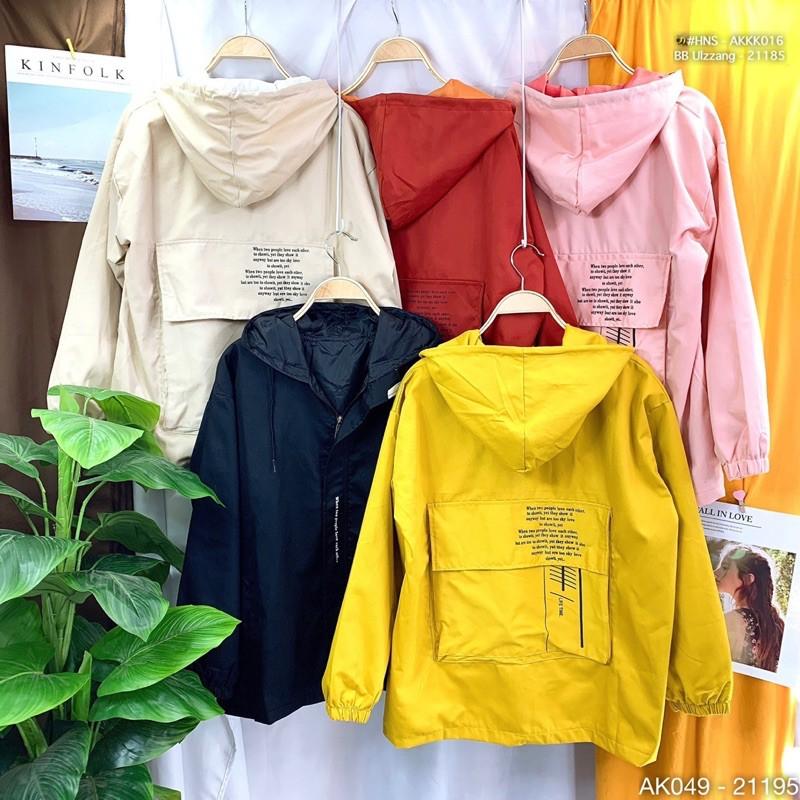 ́ ̛̛̉ 049 Áo Khoác KaKi Túi Hộp In Chữ (2Lớp) Chất Siêu Đẹp