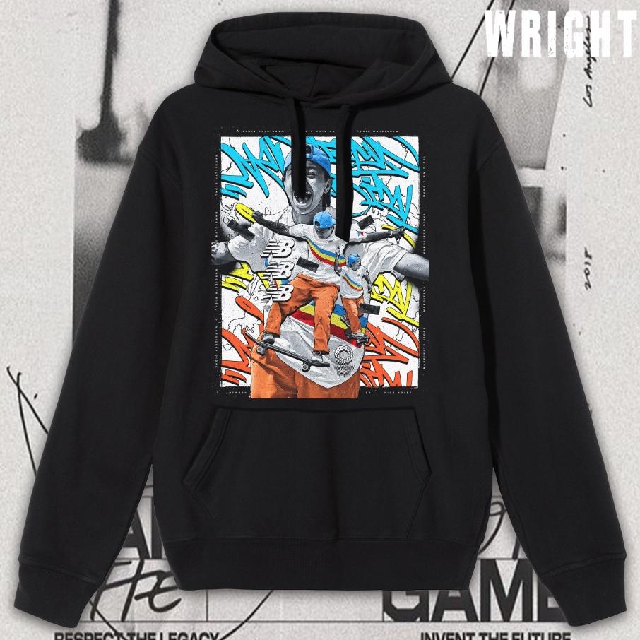 Áo hoodie wright skater trượt ván phong cách hiphop unisex