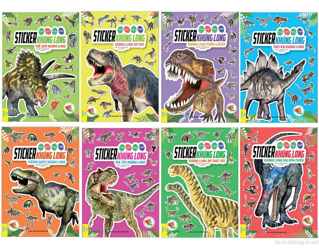 Sách - Trọn bộ 8 cuốn Sticker Khủng Long - Vừa Học Vừa Chơi - ndbooks