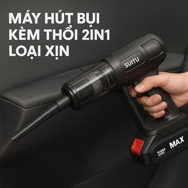 Máy Hújt Bụi Kiêm Thổi Bụi 2in1 Siêu Khỏe – Pin Lithium Rời, Loại Xịn Siêu Bền, ĐÈN TRANG TRÍ