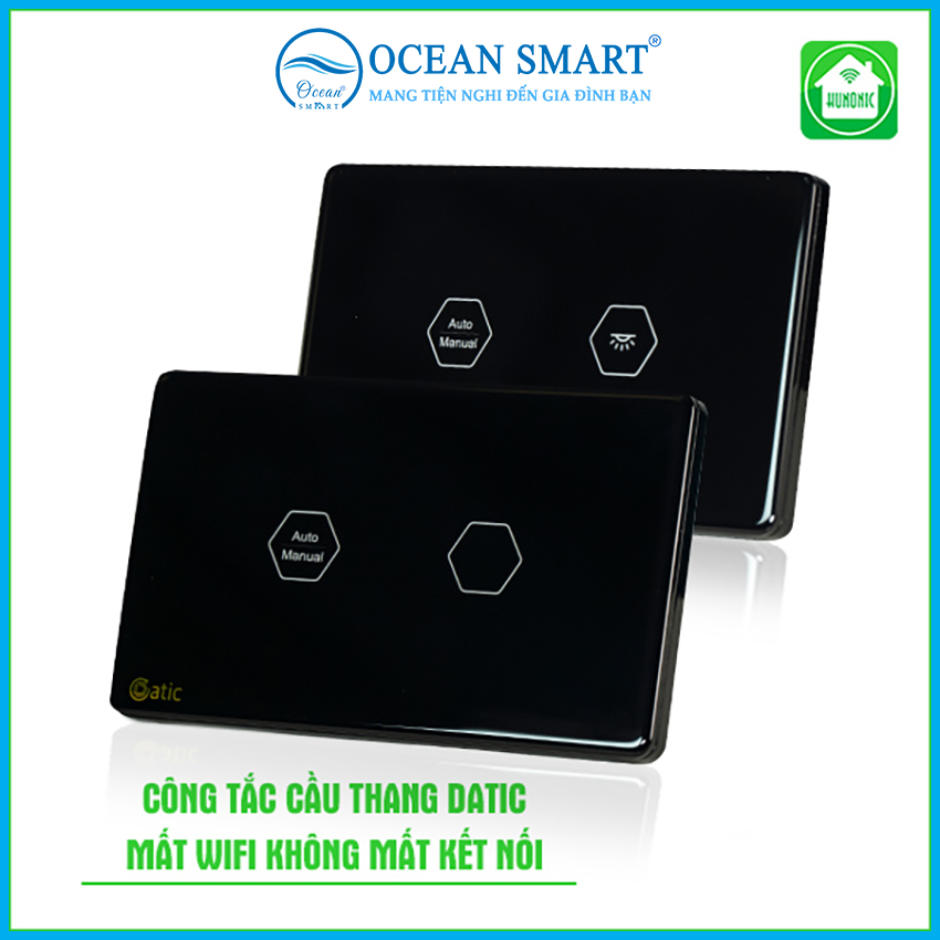 Công Tắc Cầu Thang Cảm Ứng, Công Tắc Wifi Thông Minh Hunonic Datic - DTSW01CP