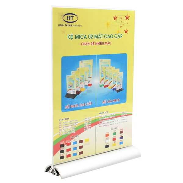 Bảng Menu A4 Mica Đế Nhôm Cao Cấp E37 - Mẫu 2 - Đế Màu Bạc