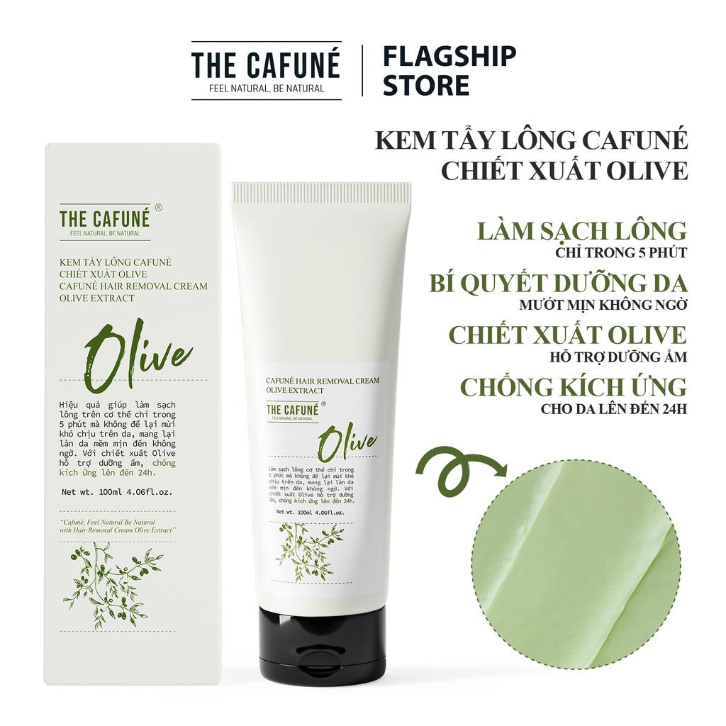 Kem Tẩy Lông Cafuné Chiết Xuất Olive an toàn cho bikini, chân, tay, nách, bụng, ngực 100ml