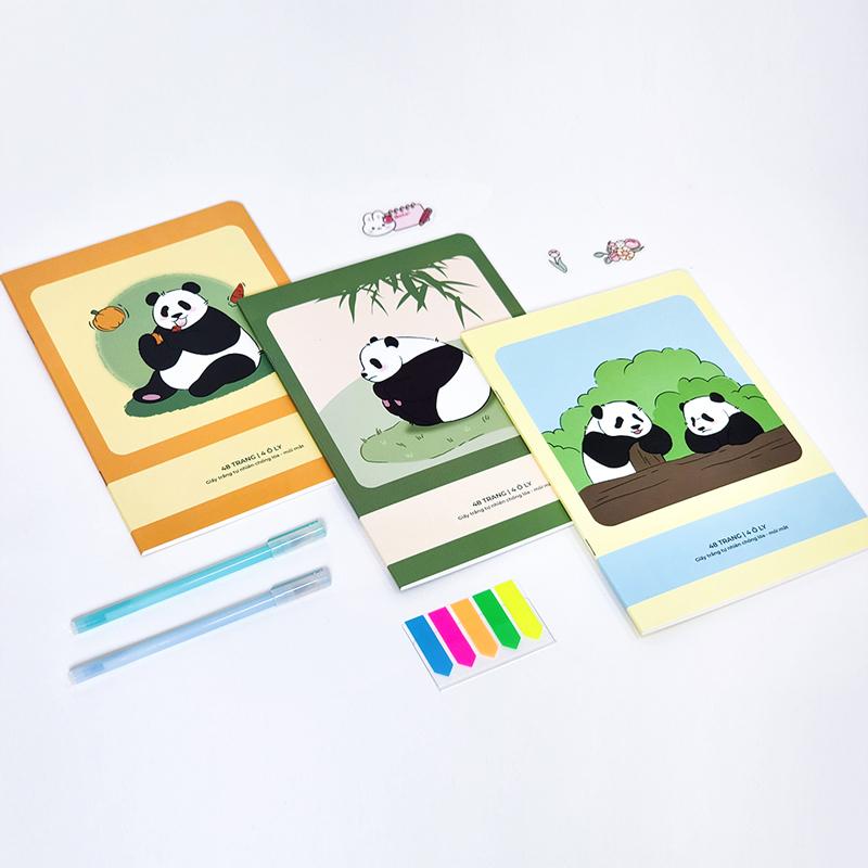 Tập Học Sinh Chống Lóa Fluffy Panda - Miền Bắc - 4 Ô Ly - 48 Trang 100gsm - The Sun 02