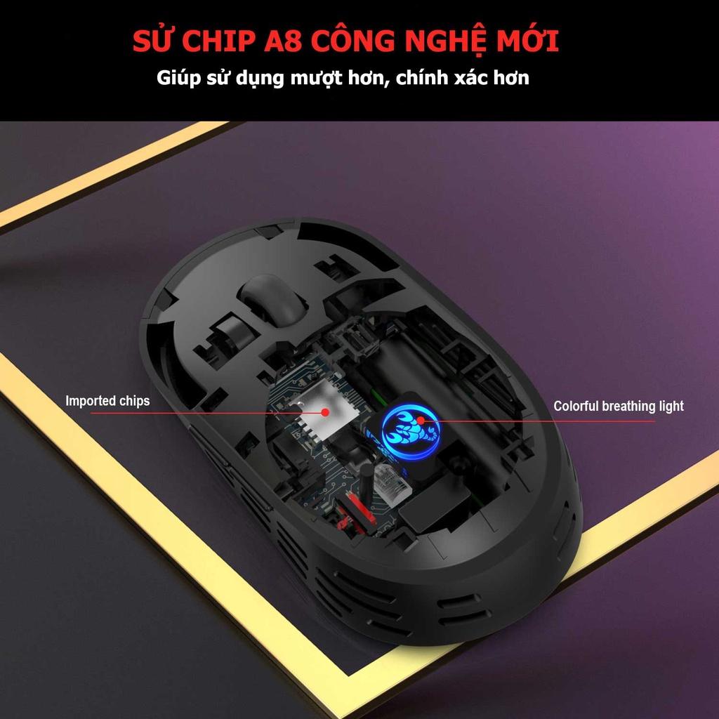 Chuột không dây HXSJ T38 sạc điện, chống ồn, kết nối USB không dây 2.4G, siêu nhạy - hàng chính hãng