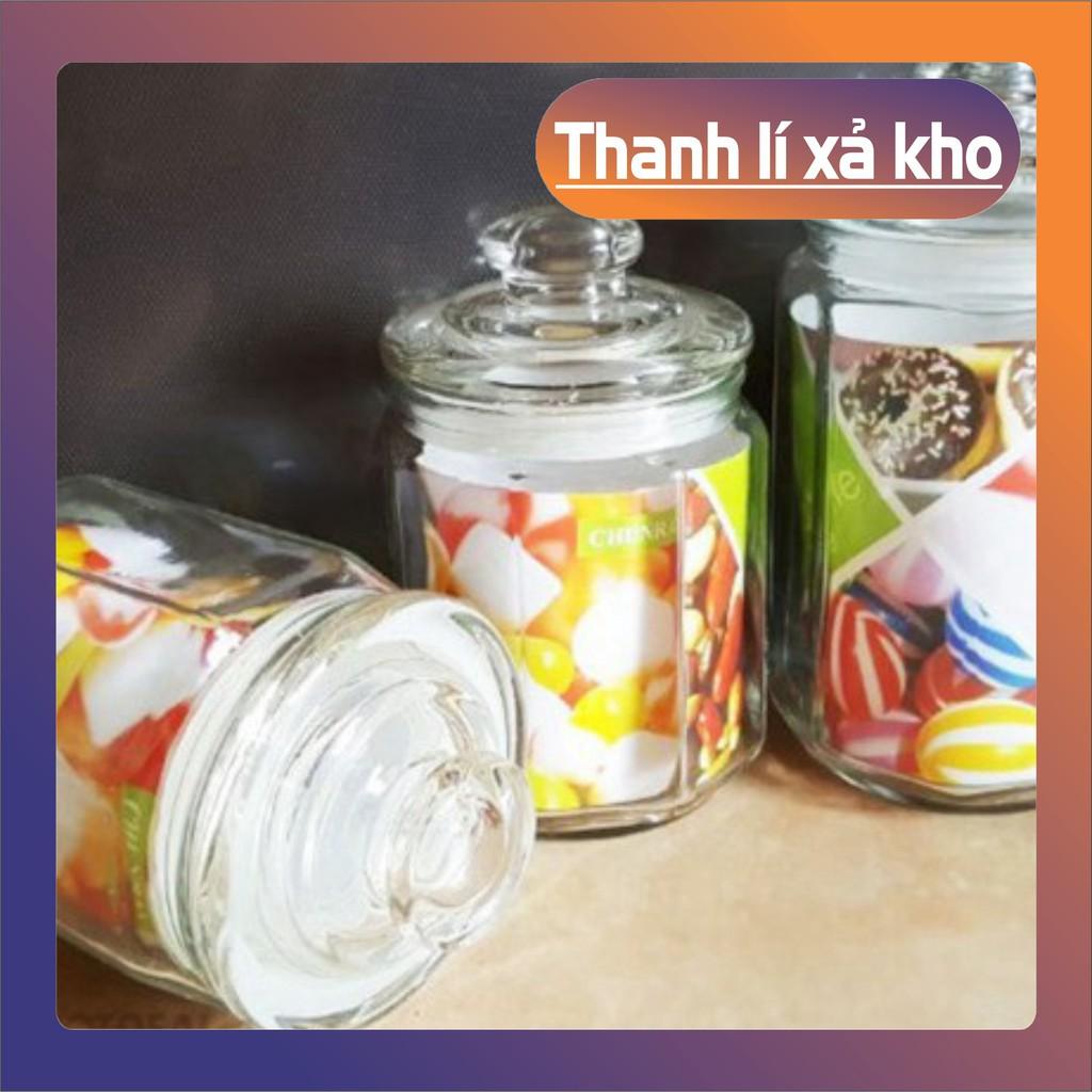 Hũ thủy tinh Hũ Đựng Gia Vị - Lọ Thủy Tinh Núm 2 lit