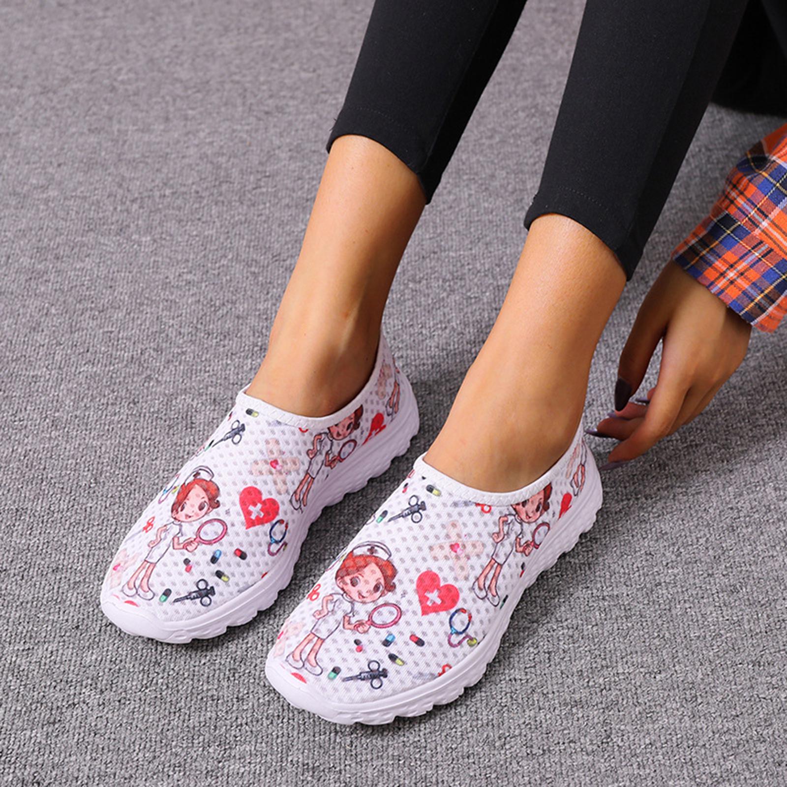 Nurse Doctor Print Women Sneakers Cosplay Shoes Slip On